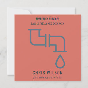 INVITACIÓN TOMOTO ROJO NAVY PLUMBER SERVICE PIPES PLUMBER