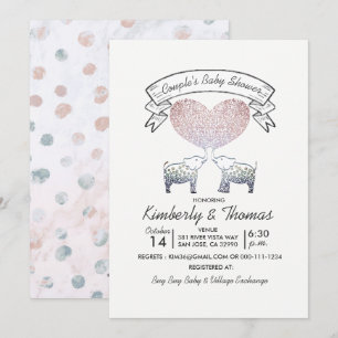 Invitación Toneladas de amor: Baby Shower de pareja de género