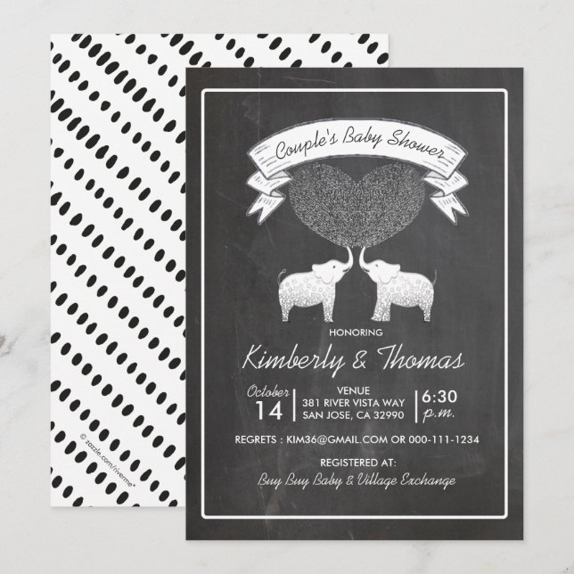 Invitación Toneladas de amor Neutral de la pareja de género B (Anverso / Reverso)