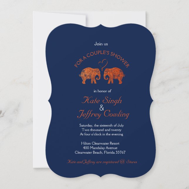 Invitación TONELADAS DE LA Ducha de la Pareja del Corazón de  (Anverso)