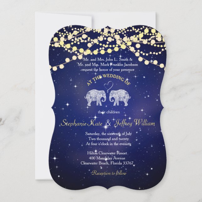 Invitación TONELADAS DE LOVE/Elephant Iluminaciones nocturnas (Anverso)