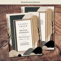 Tones de la tierra del tema Boda japonés escandina