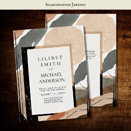 Invitación Tones de la tierra del tema Boda japonés escandina