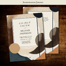 Invitación Tones de la tierra del tema Boda japonés escandina