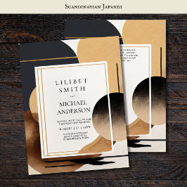 Invitación Tones de la tierra del tema Boda japonés escandina