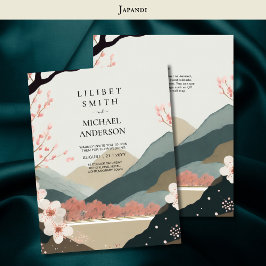 Invitación Tones de la tierra del tema Boda japonés escandina