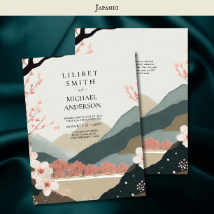 Invitación Tones de la tierra del tema Boda japonés escandina