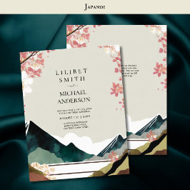Invitación Tones de la tierra del tema Boda japonés escandina