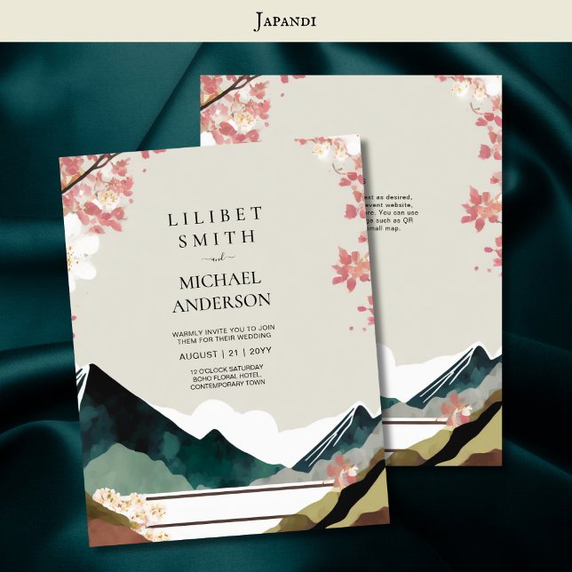 Invitación Tones de la tierra del tema Boda japonés escandina (Subido por el creador)