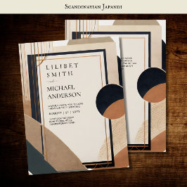 Invitación Tones de la tierra del tema Boda japonés escandina