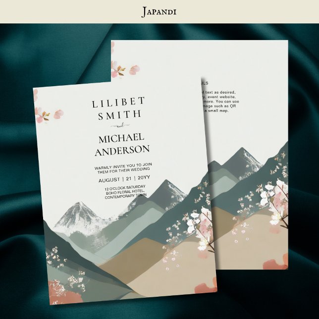 Invitación Tones de la tierra del tema Boda japonés escandina (Subido por el creador)