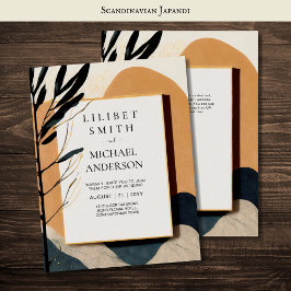 Invitación Tones de la tierra del tema Boda japonés escandina