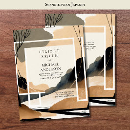 Invitación Tones de la tierra del tema Boda japonés escandina