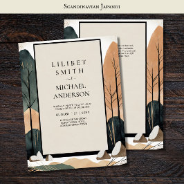 Invitación Tones de la tierra del tema Boda japonés escandina