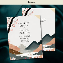 Invitación Tones de la tierra del tema Boda japonés escandina