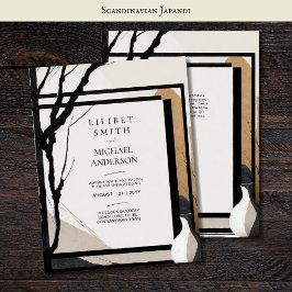 Invitación Tones de la tierra del tema Boda japonés escandina