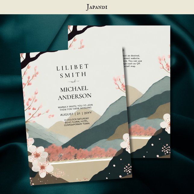 Invitación Tones de la tierra del tema Boda japonés escandina (Subido por el creador)