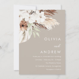 Invitación Tones de tierra Boda beige beige boho oscuro