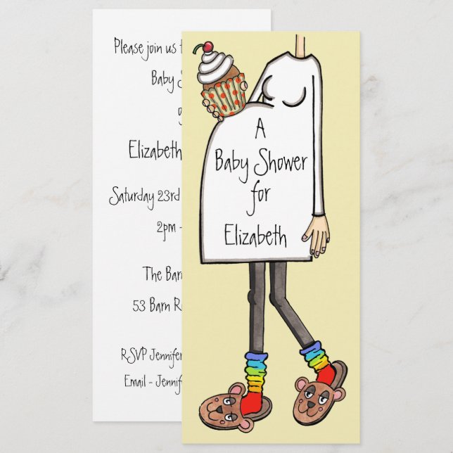 Invitación Tono de piel clara Baby Shower personalizado (Anverso / Reverso)