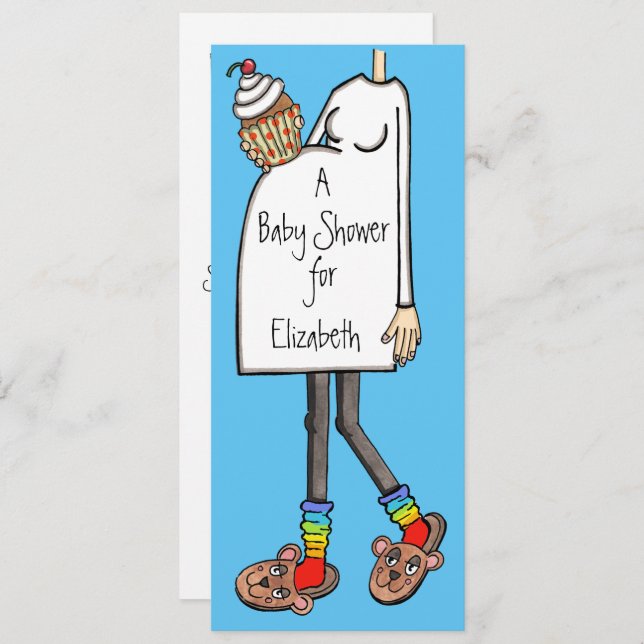 Invitación Tono de piel clara Baby Shower personalizado (Anverso / Reverso)