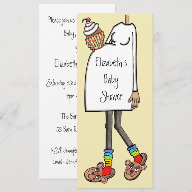 Invitación Tono de piel medio Baby Shower personalizado (Anverso / Reverso)