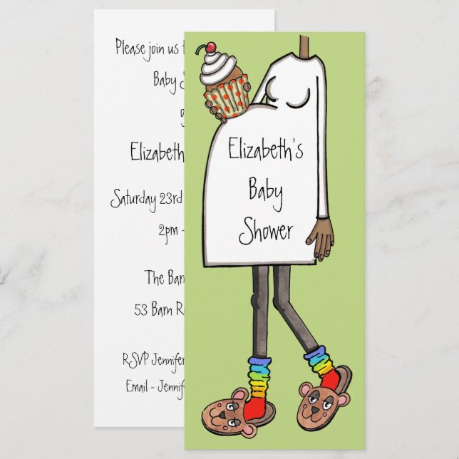 Invitación Tono de piel oscura Baby Shower personalizado (Anverso / Reverso)