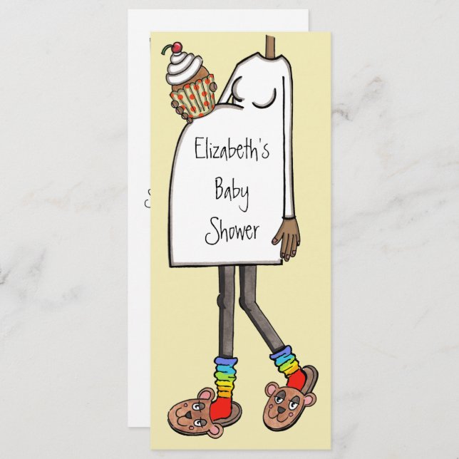 Invitación Tono de piel oscura Baby Shower personalizado (Anverso / Reverso)