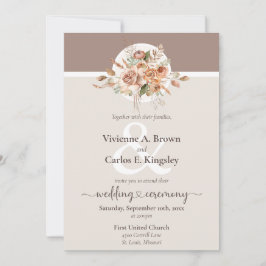 Invitación Tono de Tierra Ligero Floral Rústico Boda Boho Fot