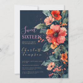 Invitación Tono de tierra naranja quemado en Boho dulce 16