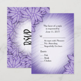 Invitación Tono Floral de Violeta Ultra con Selección de Entr