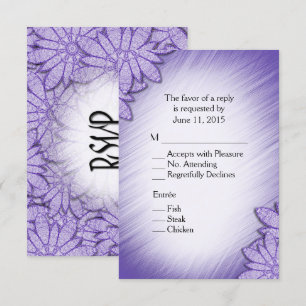 Invitación Tono Floral Violeta Ultra RSVP con Selección de Pl