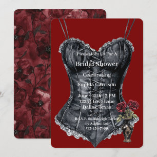 Invitación Tono Rosa Floral Romántico Pajarito Despedida de S