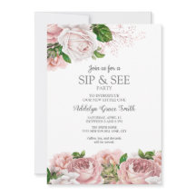 Tono rosado vintage floral para niña Sip See Showe