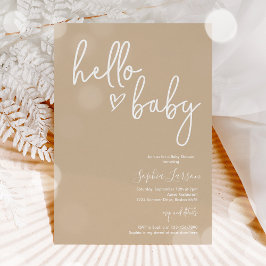 Invitación Tonos apagados Minimalista moderno Boho Baby Showe
