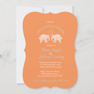 Invitación TONOS DE AMOR/Personalizado elefante Ducha de pare