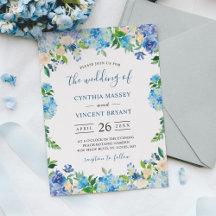 Tonos de Hydrangeas Azules Pastel Boda Floral
