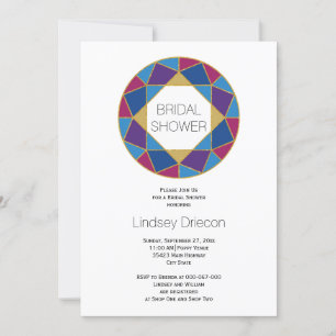 Invitación Tonos de joyas geométricas ducha de novia boda mod