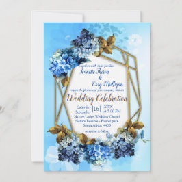Invitación Tonos de la acuarela azul Hydrangeas Boda