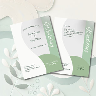Invitación tonos de menta verde boda de moda boho simple