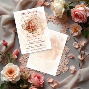 Invitación Tonos de rosa delicados con efecto de vidrio y bri