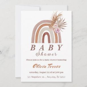 Invitación Tonos de tierra del arco iris del Boho Baby Shower