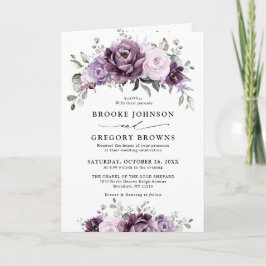 Invitación Tonos de violeta morada agitada florece Boda morad