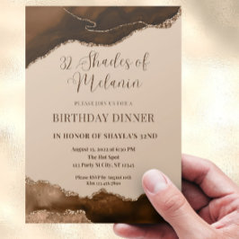 Invitación Tonos editables del Invitat de cumpleaños de Melan