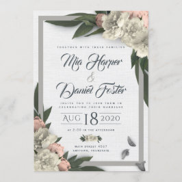 Invitación Tonos florales blancos y melodías