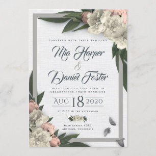 Invitación Tonos florales blancos y melodías