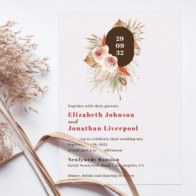 Invitación Tonos florales de tierra del desierto del Boho bod (Subido por el creador)