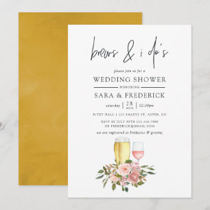Invitación Tonos florales rosados y dorados antes de los sí,