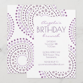 Invitación Tonos Morados Boho Mosaico Tribal Cumpleaños
