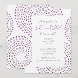 Invitación Tonos Morados Boho Mosaico Tribal Cumpleaños