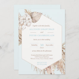 Invitación Tonos neutrales Desierto bohemio Pampas Boda de Gr